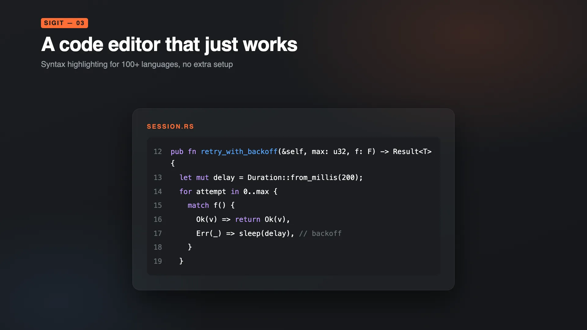 The siGit integrated code editor