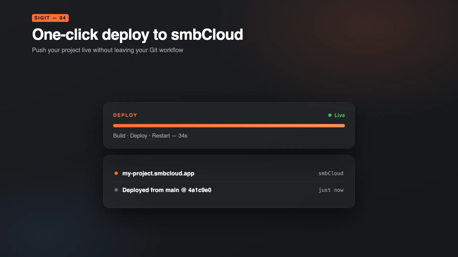 Deploying a project to smbCloud from siGit
