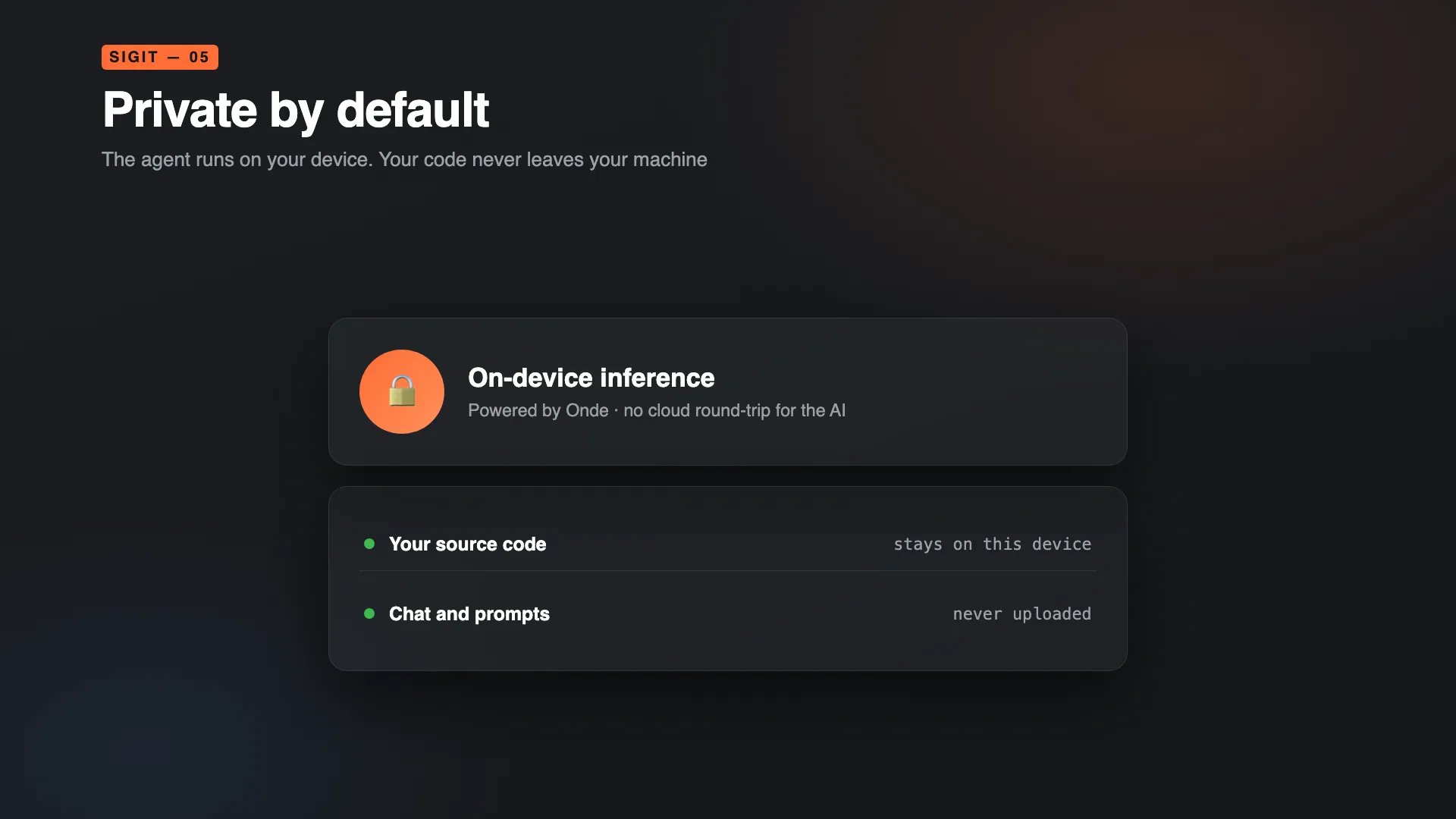 siGit keeps your code on your machine